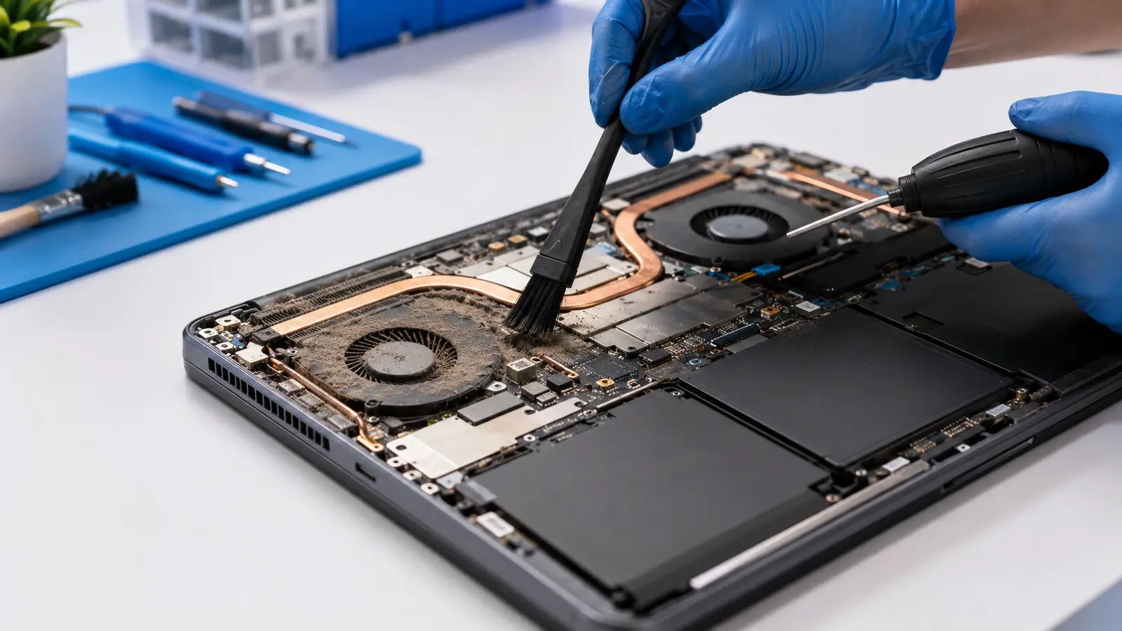 laptop overheating and loud fan noise — troubleshooting a hot laptop
